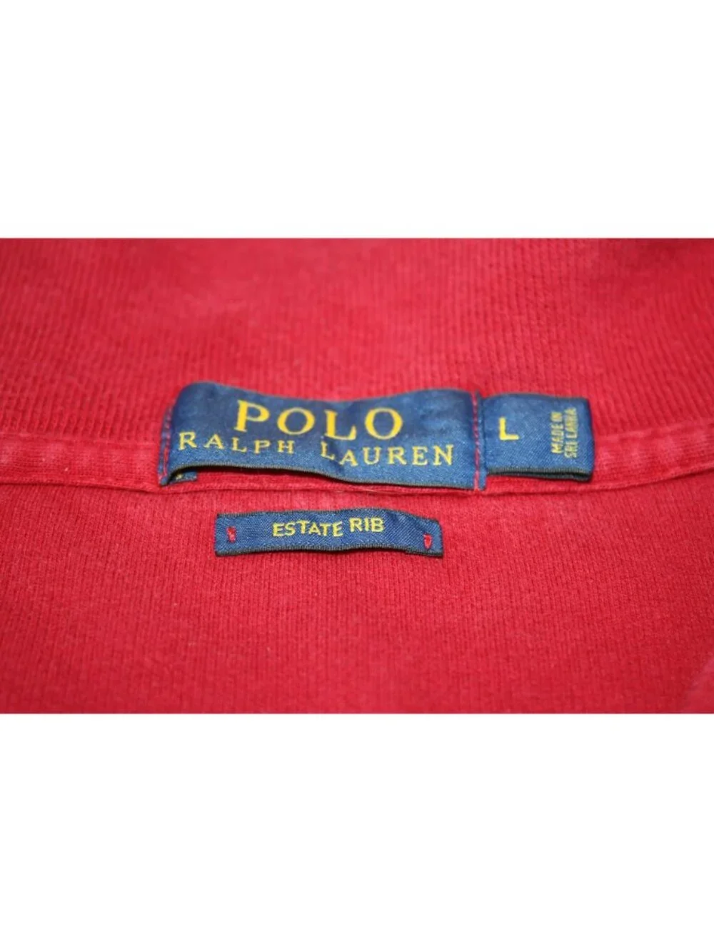 Polo Ralph Lauren Mens Half-Zip Pullover Red Size L 100% Cotton Estate Rib Pre-O